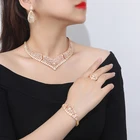 Necklace Wedding Necklace Lady Wedding Silver Zircon Luxury Jewelry Set