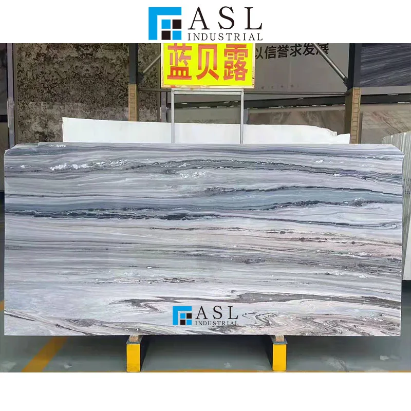 Best quality straight veins palissandro Italy marmara white light blue marble