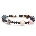 Stone Agate Agateagate New Cosmic Milky Way 9 Big Planets Stone Elastic Bracelet Healing Stone Agate Bracelet
