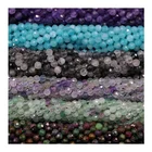Beads Rock Crystal Gem 4mm Cut Round Beads Garnet Aquamarine Loose Beads DIY Headdress Hairpin Tassel Accessories