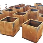 Planters Planter Corten Steel Garden Planters Outdoor Metal Rectangular Long Box Planter