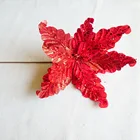 Flower For Hand Made Large Poinsettia Red Artificial Flower Picks For Christmas Tree Decoration Wreath Garland