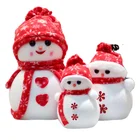 Christmas Family Christmas Decorations Cute Red Snowman Scene Arrangement A Family Of 3 Snowmen Ornaments