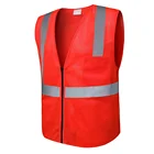 Vest Wholesale Warning Security Traffic Customised Mesh Bicycling High Visibility Red Safety Vest