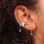 14k Gold Hoop Earrings Gemnel 14k Gold Women Jewlery Simple Fashion Charm White Diamond Hoop Earrings