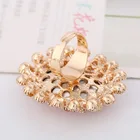 Diamond Glass Rings Oversized Full Diamond Crystal Glass Couple Opening Adjustable Engagement Rings