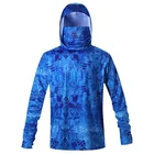 Long Sleeve Shirt Custom Sublimation Printed Long Sleeve Upf 50 Hooded With Face Cover Fishing Shirt Jersey