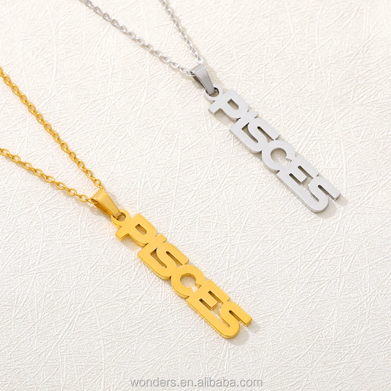 Pisces Necklace Zodiac Jewelry Gold 