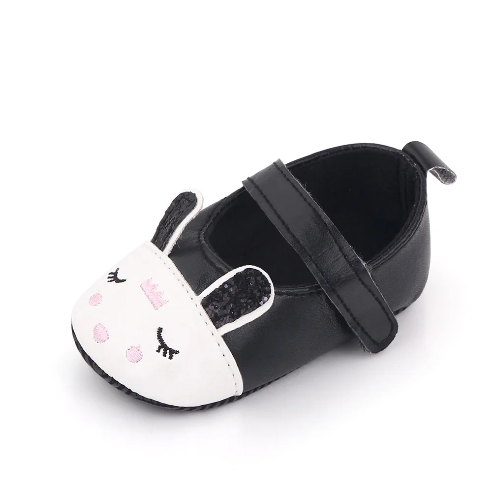 Cartoon Rabbit PU Leather Shallow Mouth Baby Girls Princess Shoes Soft Soled Toddler Shoes manufacture