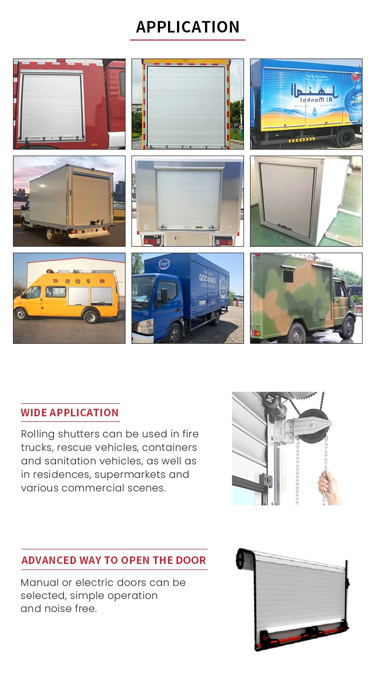 Refrigerated truck body roll up door/ice cream transportation truck body rolling shutter door