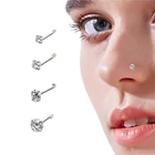 Piercing Wholesale Luxury S925 Silver Ornaments Piercing Flower Shaped Drill Nose Stud Piercing Piercing Jewelry
