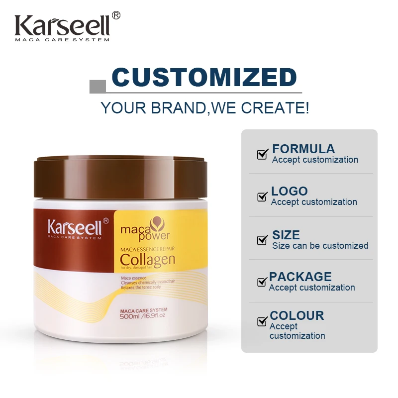 Best selling hair treatment karseell collagen mask for dry and damaged hair wholesale factory price deep conditioning