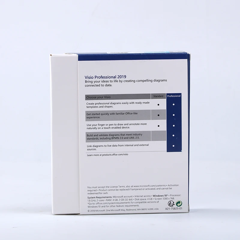 Ключа лицензии программного обеспечения Visio 2019 активация Pro онлайн 2
