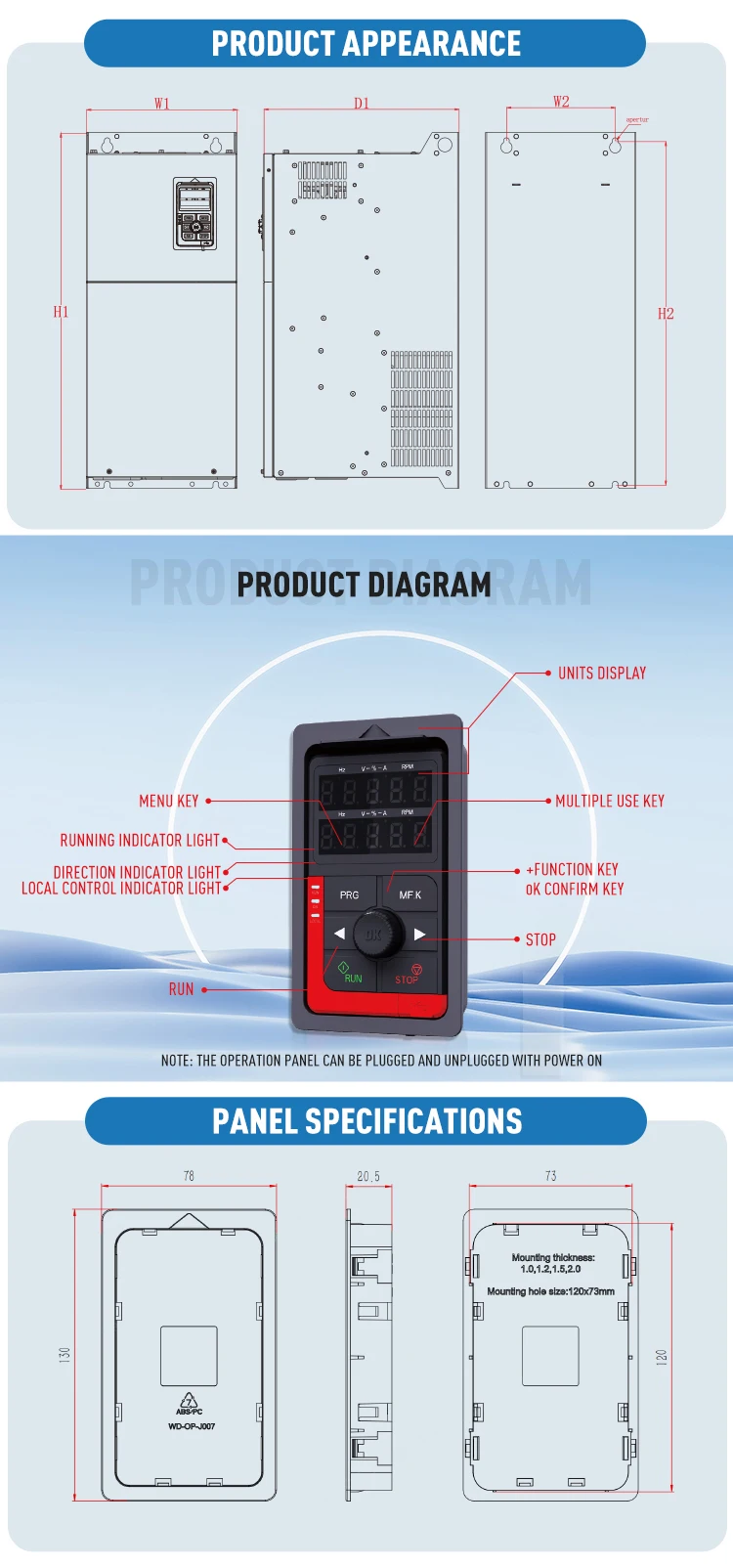Vfd for Fan, WOLONG, 380V~480V, 4A, 1.5kW - detail 28