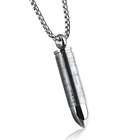 Bullet Shape Hotsale Necklace For Men High Grade 316L Stainless Steel Bullet Shape Pendant Necklace