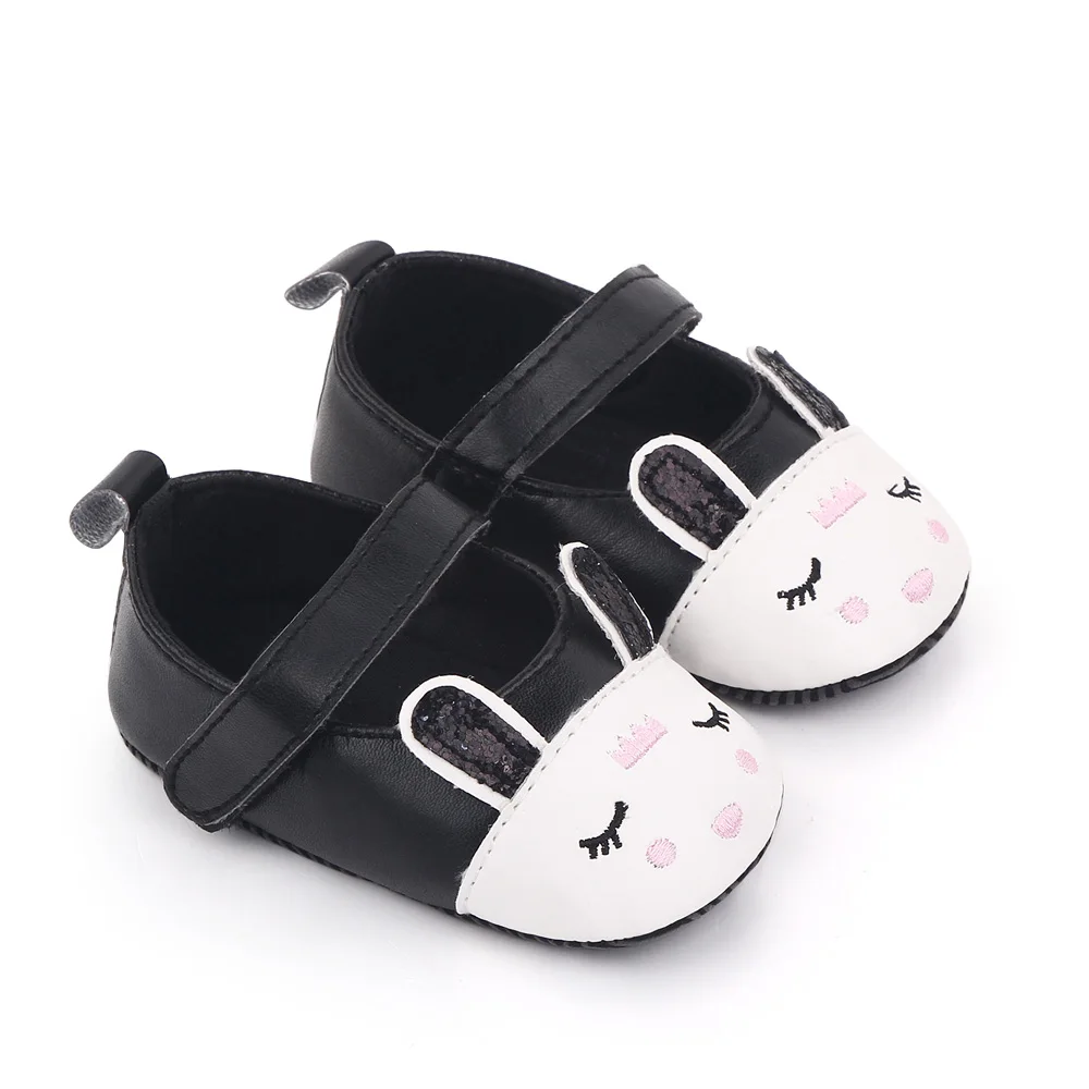 Cartoon Rabbit PU Leather Shallow Mouth Baby Girls Princess Shoes Soft Soled Toddler Shoes manufacture
