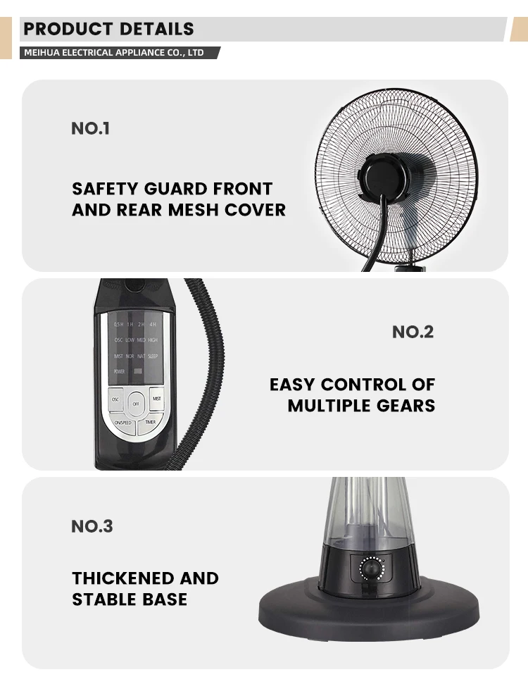 Cooling Water Standing Fan, 70w, Plastic - detail 10