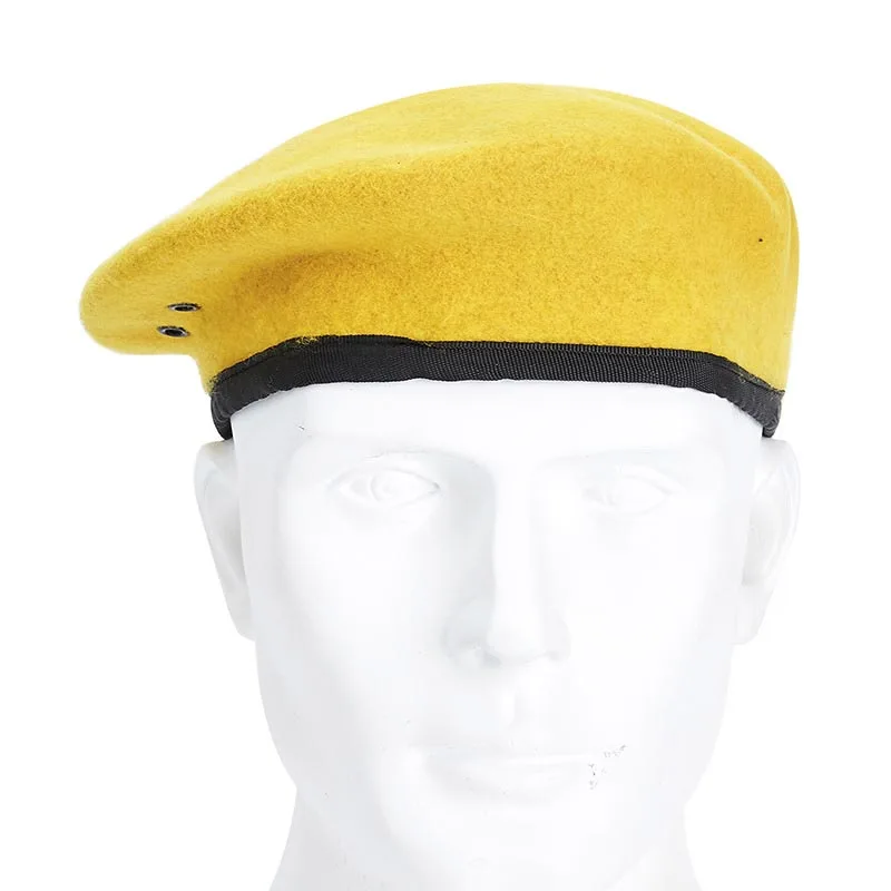 yellow wool beret