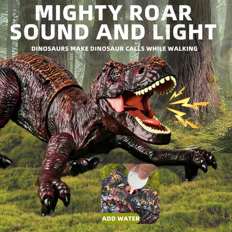 Walking Simulation Model Radio Control Toys 2.4Ghz RC Walking Dinosaur Toys With Spray For Kids