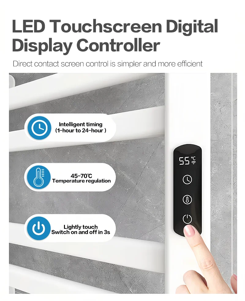 Rack Digital Display Heater, Aluminum, 100W, Aluminum Alloy - detail 2
