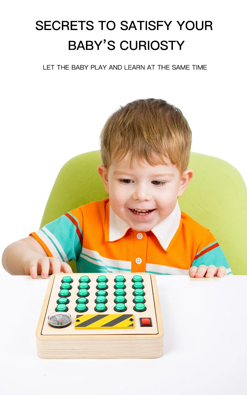 LED-Leuchten Busy Board Kleinkinder Spielzeug Montessori Holz Sensorisches Spielzeug Vorschulische Lernaktivitäten Bildung Zappelspielzeug für Kinder Herstellung