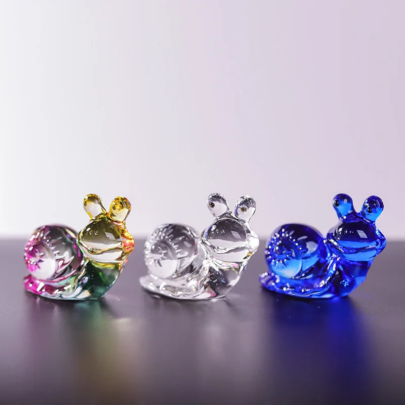 product new creative colorful crystal glass snail model realistic exquisite home decoration desktop ornament supplies-9