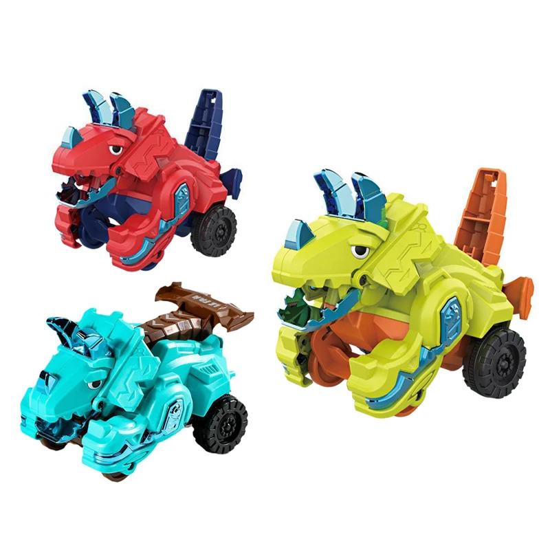 Friction deformation dinosaur stunt car 360 rotating toy for kids