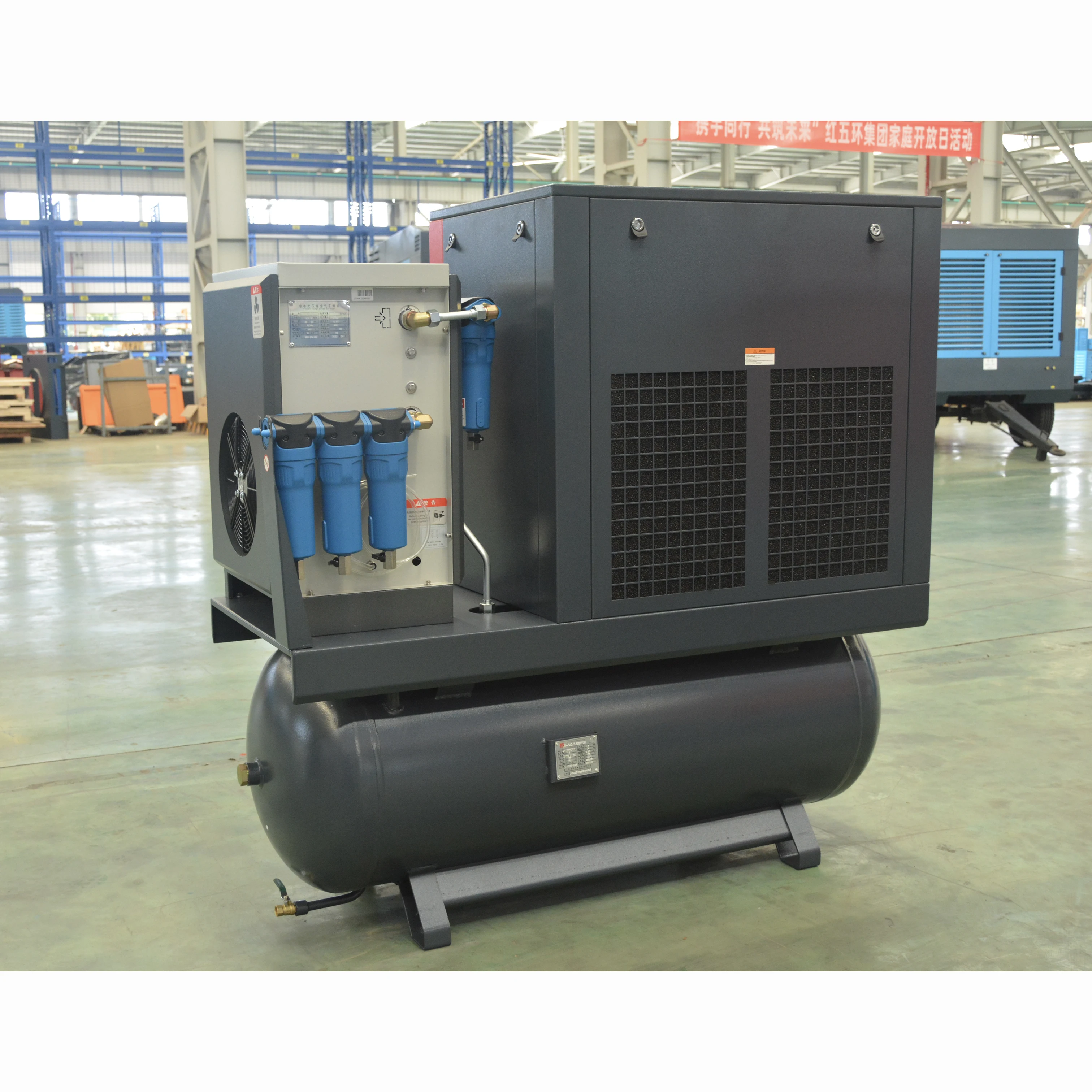 Ai rcompressors Industrial 16 Hp 15 Kw Combined Rotary Screw Air Compressor For Sandblasting Laser Cutting
