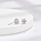 Silver Earrings Silver Factory Direct Sales Solid 925 Sterling Silver Stud Earrings With Zircon Stone