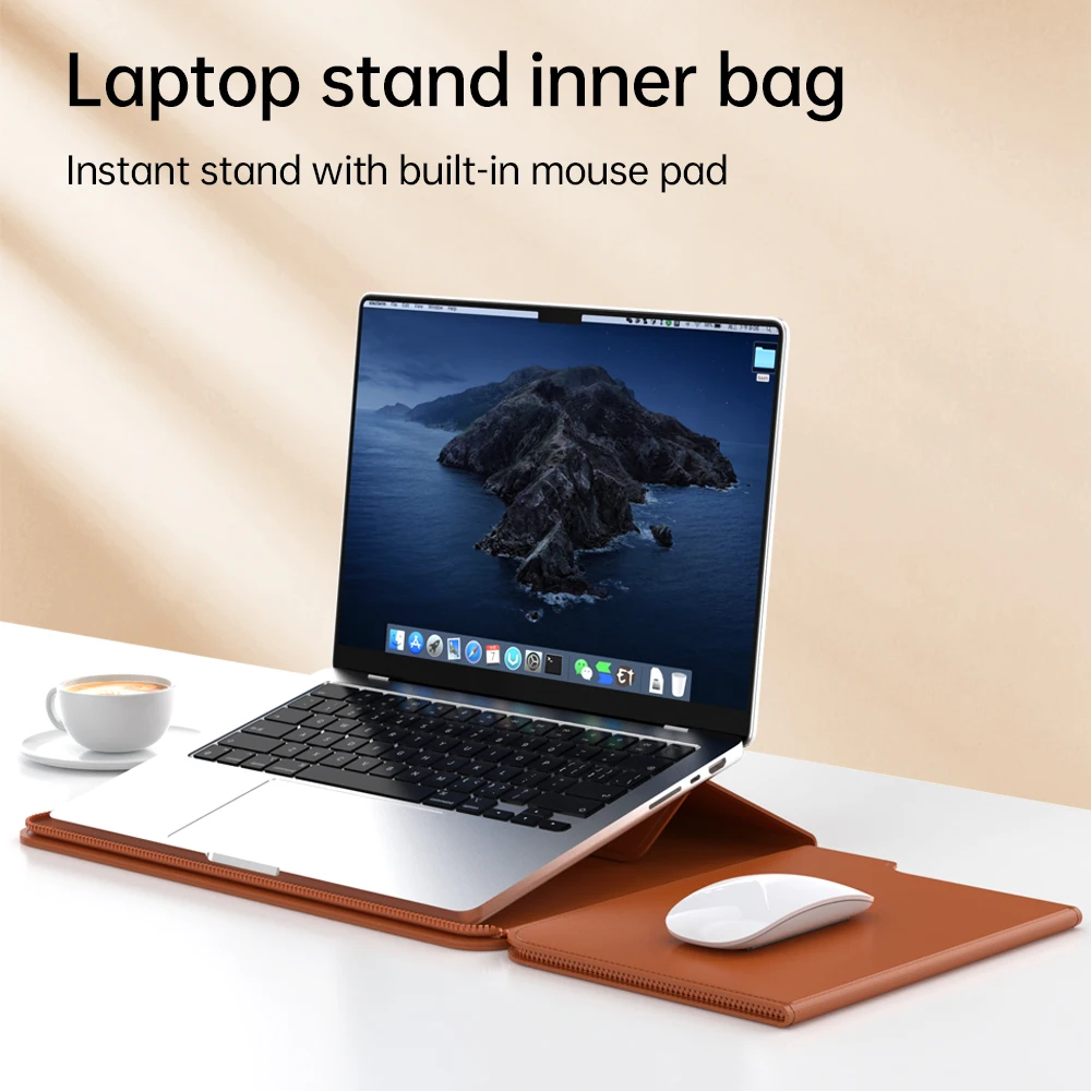 2025 3 in 1 ultra thin portable universal leather computer laptop bag case cover protector women man for Macbook 13 14 15 inches