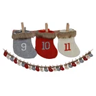 Garland Holiday Advent Calendar Stockings Christmas Tree Felt Gift Christmas Stocking Advent Calendar Hanging Wall Socks Garland For Home Holiday Decoration