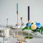 Decor Metal Home Decor Holders Wedding Centerpiece Candlesticks Gold Long Stem Metal Candle Holder For Stick Candle
