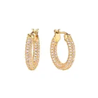 Hoop Hoop 925 Silver Hoop Earring 925 Sterling Silver Gold Plated Zircon Cz Paved Women Huggie Hoop Earrings