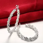 Plated Earrings Latest Design Silver Plated Geometry Rotating Earrings For Women And Girl