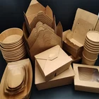 Food Container Food Take Away Container Disposable Chinese Disposable Kraft Paper Food Container