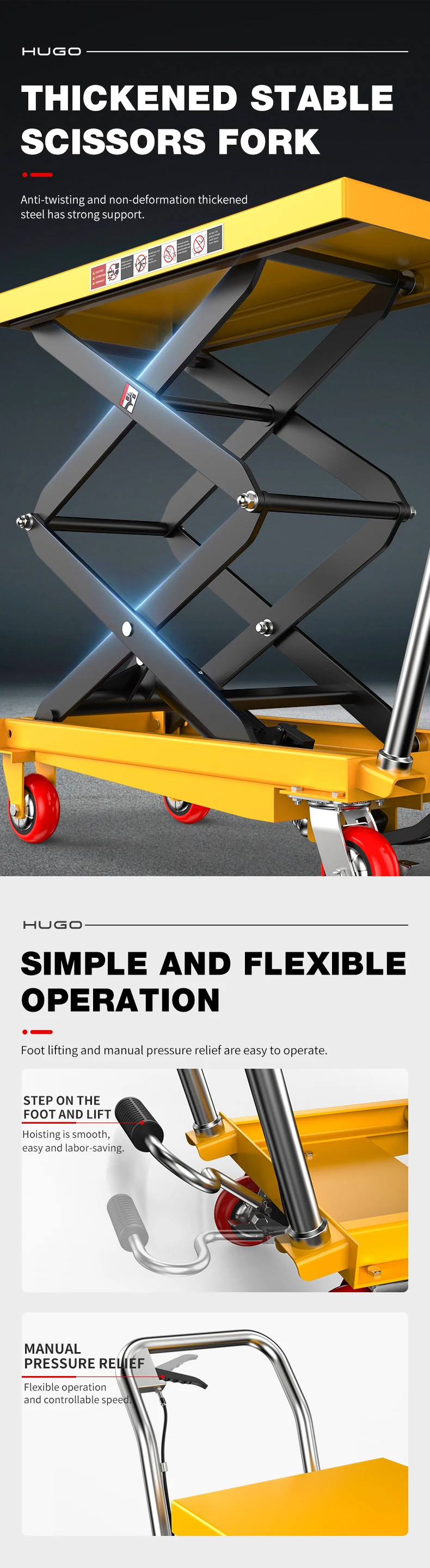 Safe Series Single Scissors Lift Tables–150kg to 1000kg Load