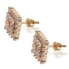 Earrings Men Amazon Hot Sale 5*5 Zircon Square Gold Plated Hip Hop Stud Earrings For Men Women