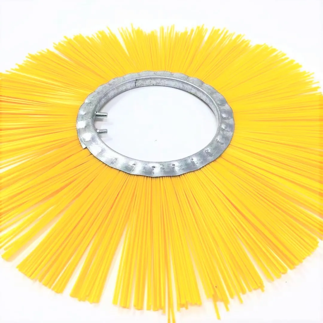 Pp Wire Flat Disc Wafer Road Sweeper Brush Yellow Customized Color