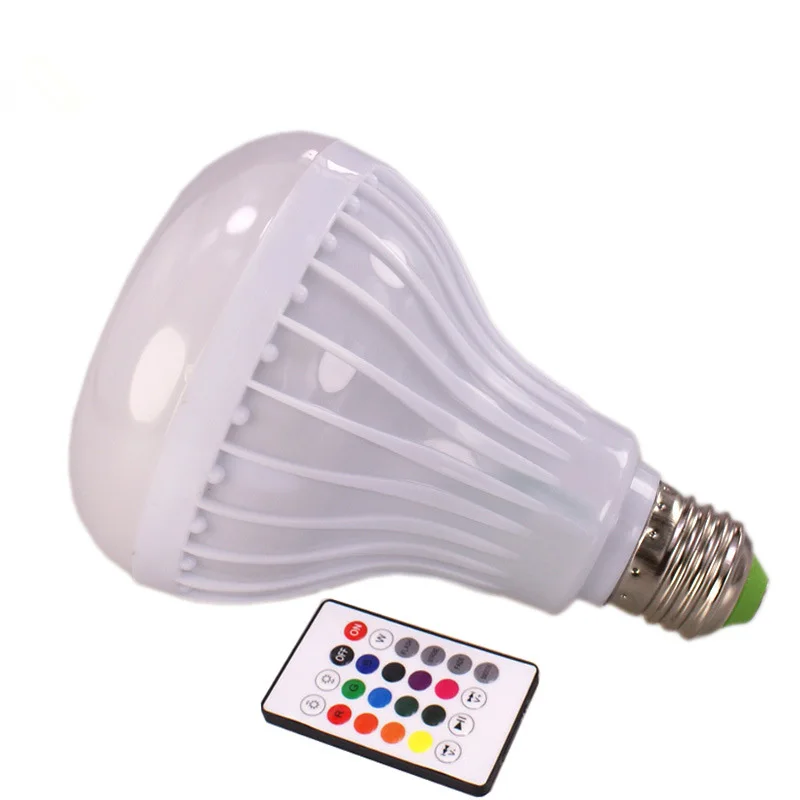 E27 Smart RGB RGBW Wireless Bluetooth Speaker Bulb Music Playing Dimmable LED Bulb Light Lamp with 24 Keys Remote Controller