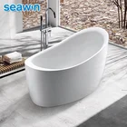 Bath SeaWin Bathroom Mini Small Designer 130Cm Acrylic Hotel Deep Freestanding Bath Tub