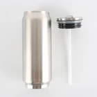 Stainless Steel 16oz Stainless Steel SUS304/304 Cola Cooler Tin Cup Vacuum Flasks With Straw