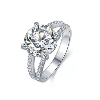 Fashion customized 18k white gold moissanite diamond engagement ring
