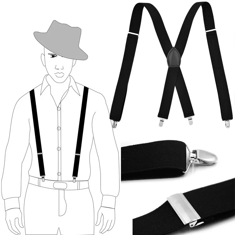35mm Wide Men Suspenders High Elastic 