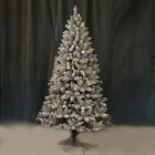Product Christmas New Product White Flocking Christmas Tree Snow 210cm Christmas Tree With Lights