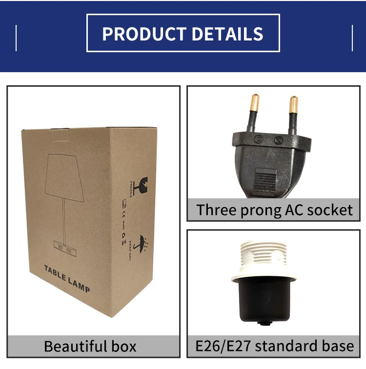 modern Gray lampshade meteor shower high quality  bedside table lamp with usb port