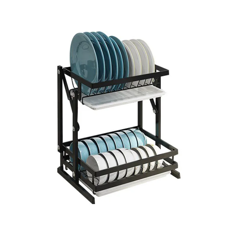 High Quality Kitchen Storage Rack Stainless Steel 2 Tier Over The Sink Dish Rack Drainage rack