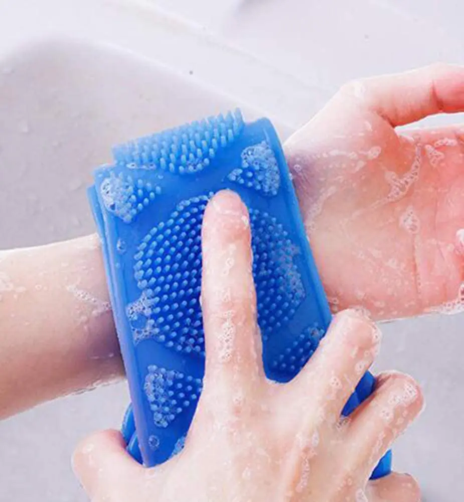 Custom USSE hot selling Silicone Double-Sided Back Scrubber, Artifact Silicone Towel Bath brush