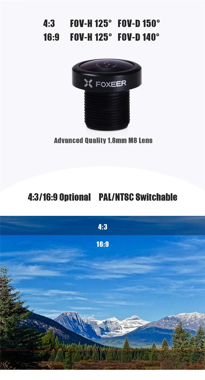 FOXEER Micro Razer 1200TVL FPV Camera Switchable 1.8mm Lens 4ms Latency Hdf599d1e103c4f7c83f25280d94a9e87L