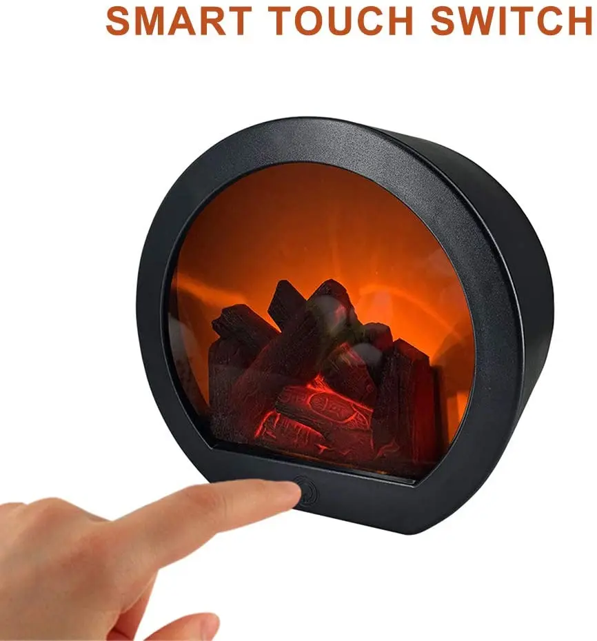 Online Hot Selling High Quality Touch Switch LED Decorative USB Rechargeable Simulation Flame Led Fireplace Lantern