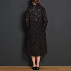 Maxi Dress New Maxi Modern Muslim Long Dress Abaya Embroidery Islamic Clothing Black Open Kimono